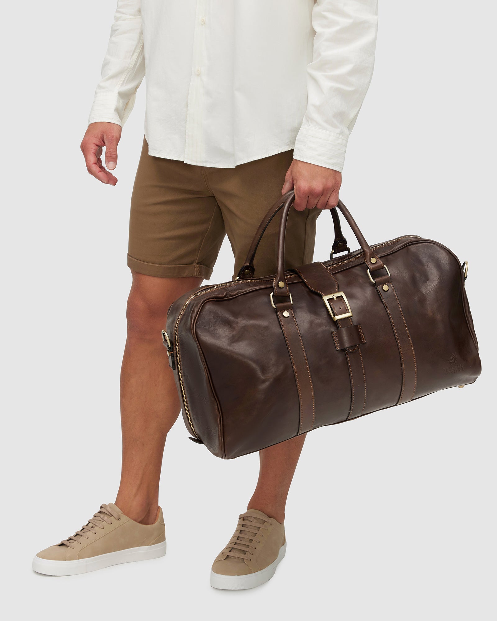 Amerigo Matt Chocolate leather duffle bag