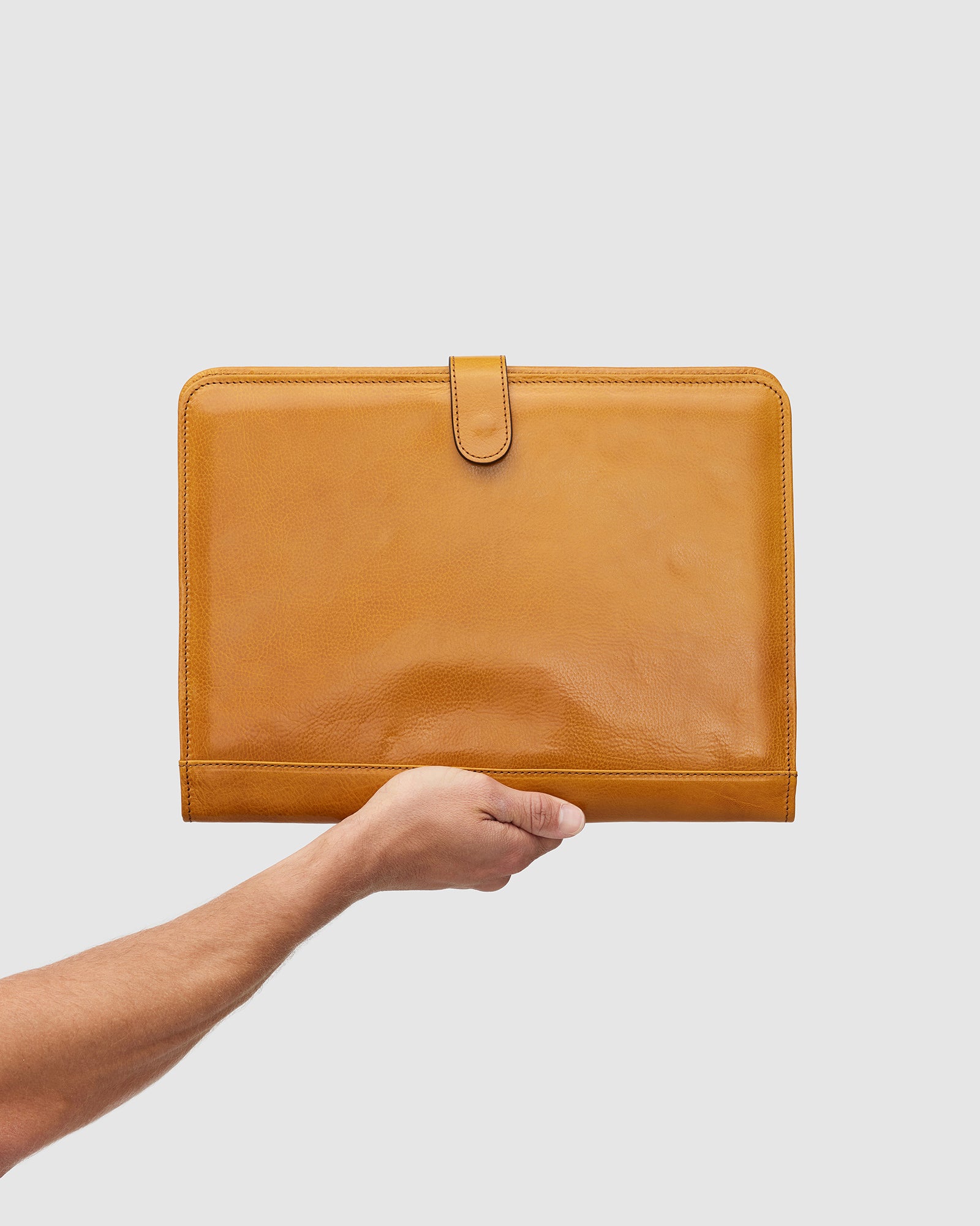 Imperial Yellow - Clip On A4 Leather Compendium