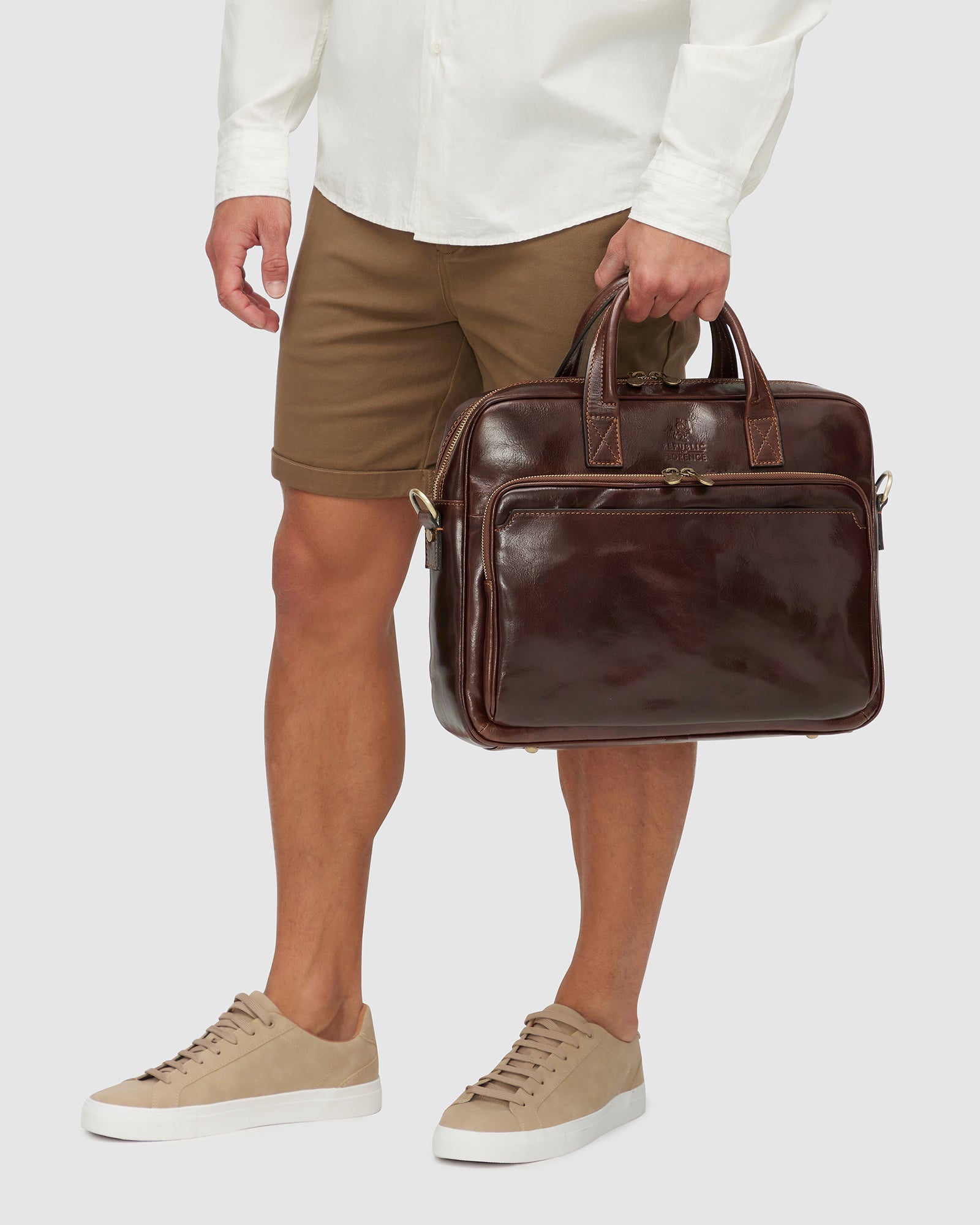 Pretoria Brown - Leather Laptop Briefcse