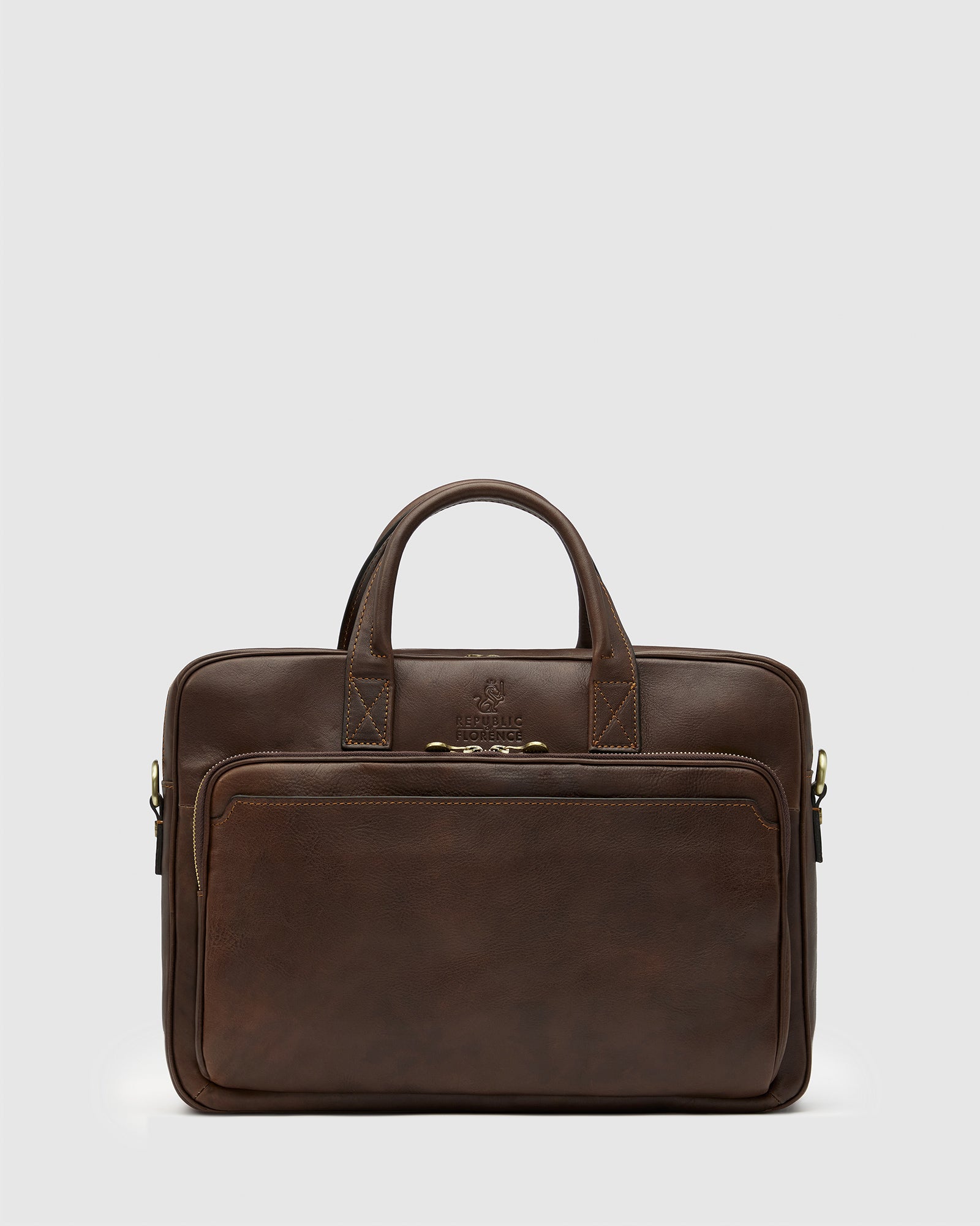 Pretoria Matt Chocolate - Leather Laptop Briefcase