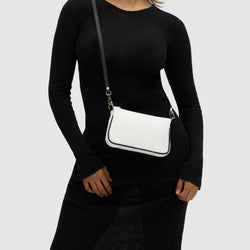 Laila White Leather Handbag