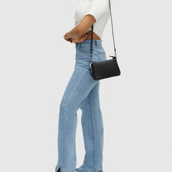 Laila Black Leather Handbag