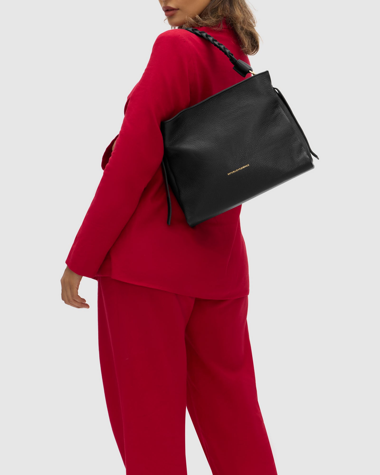 Victoria Black Leather Handbag