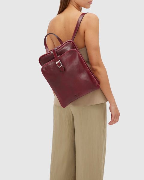 Emma Red - 3 in 1 Convertible Backpack - Pre Order - leathershop.com.au