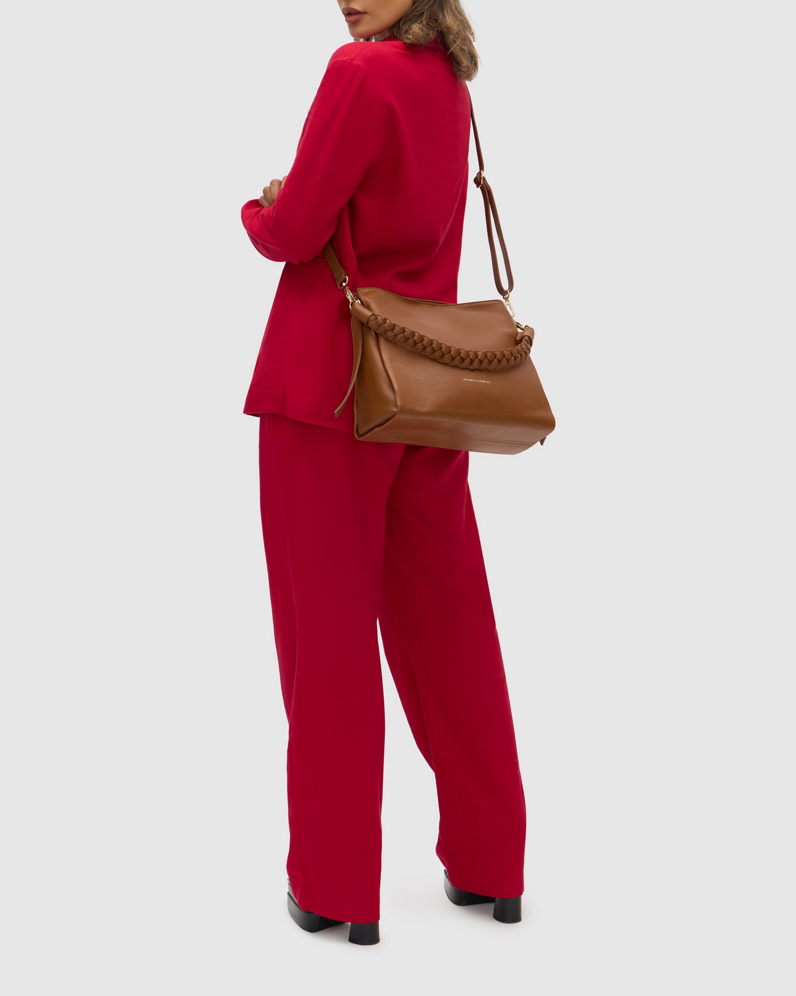 Victoria Tan Leather Handbag