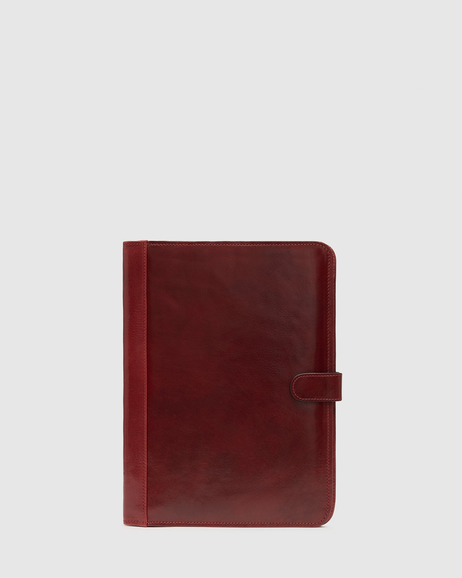 Imperial Red - Clip on A4 Leather Compendium