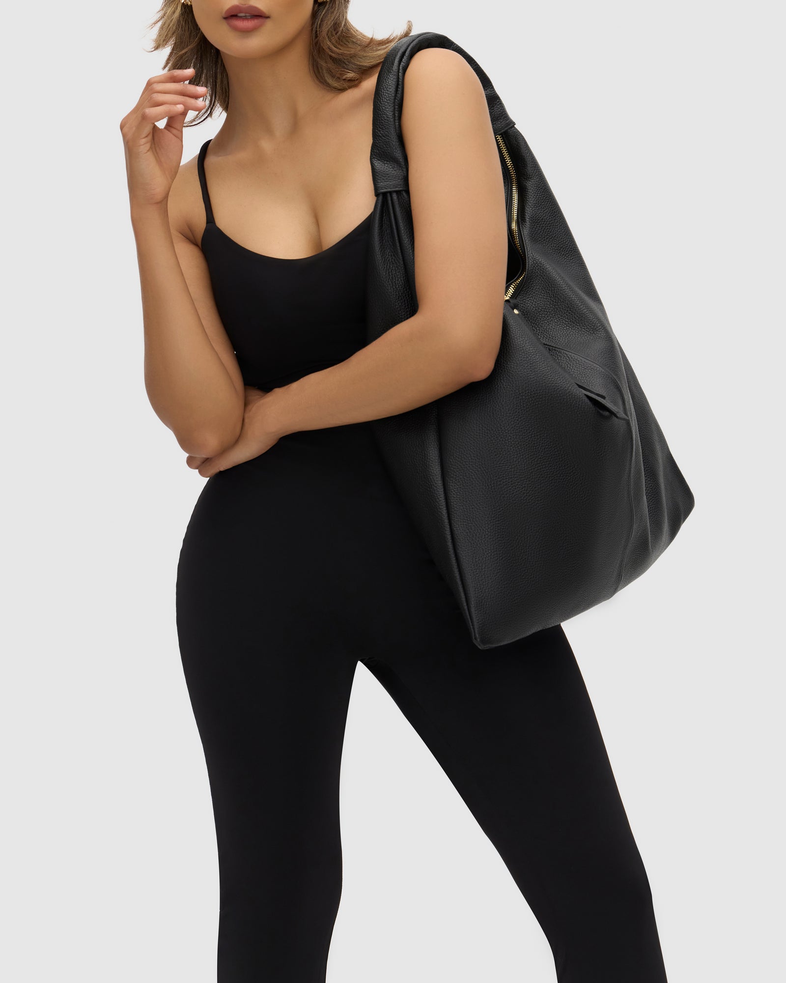 Elizabeth Black Hobo Leather Bag