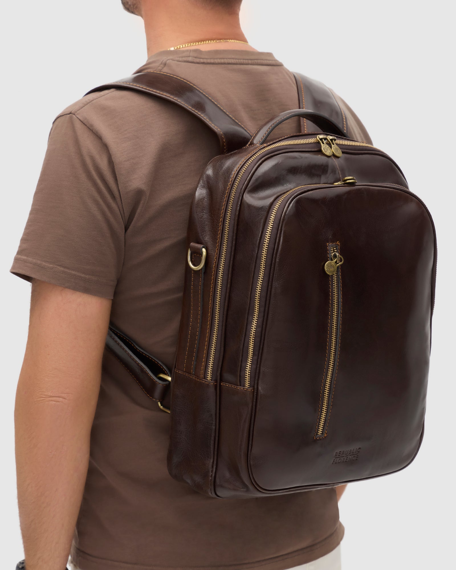 Belfast Chocolate Leather Backpack