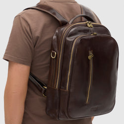 Belfast Chocolate Leather Backpack