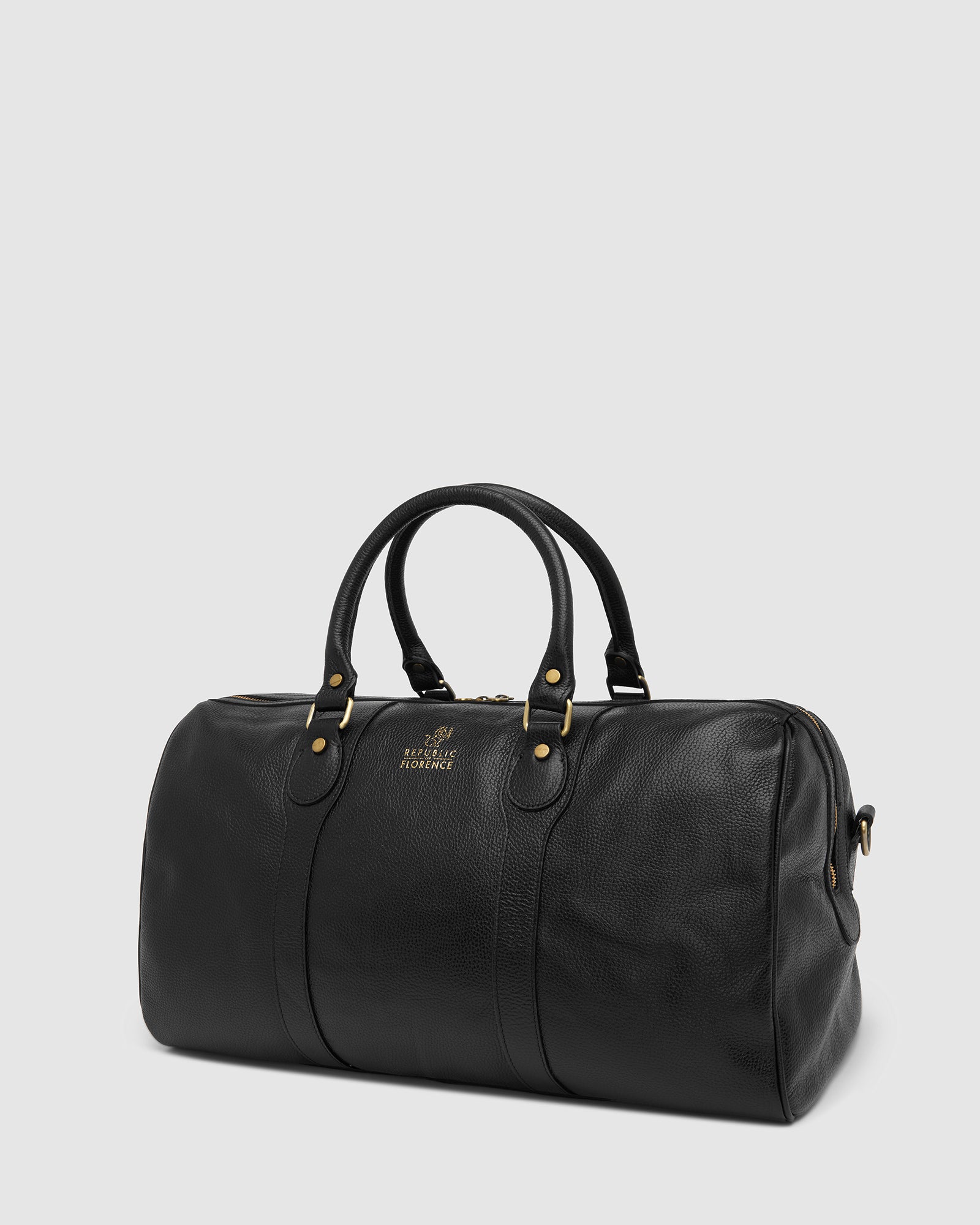 Beltrami Pebble Black - Leather Weekender Cabin Bag