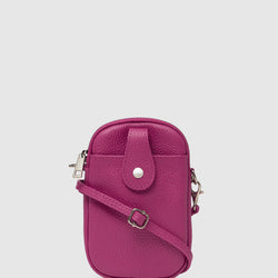 Ava Fuchsia Leather Crossbody Bag