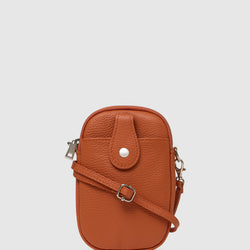 Ava Orange Leather Crossbody Bag