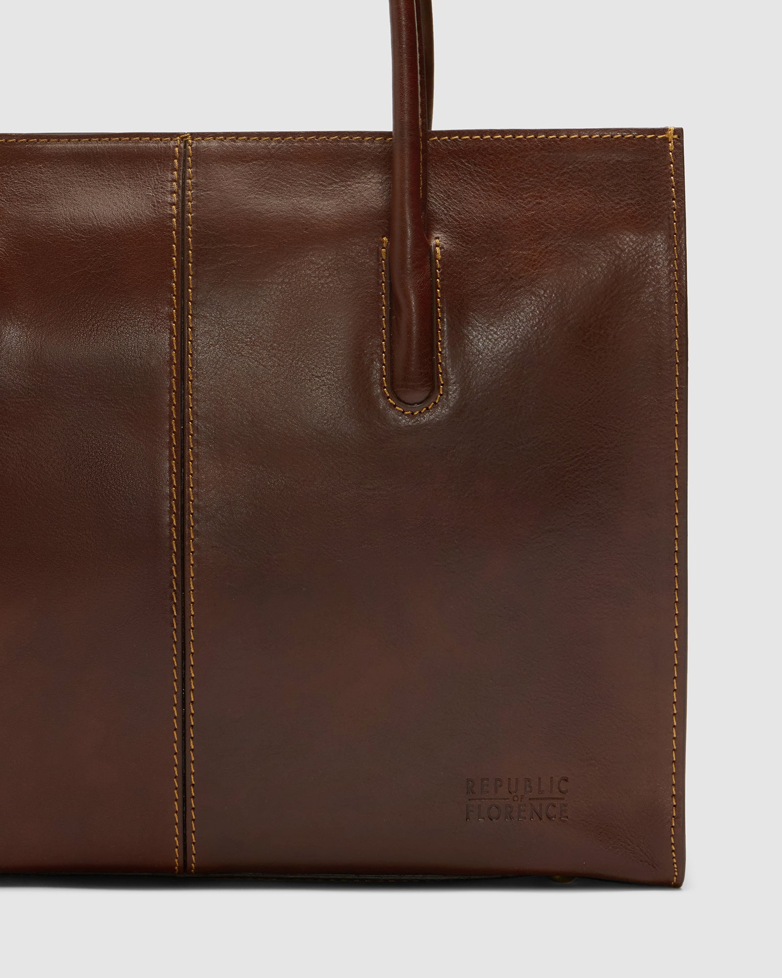 Florence Brown Leather Tote Work Bag
