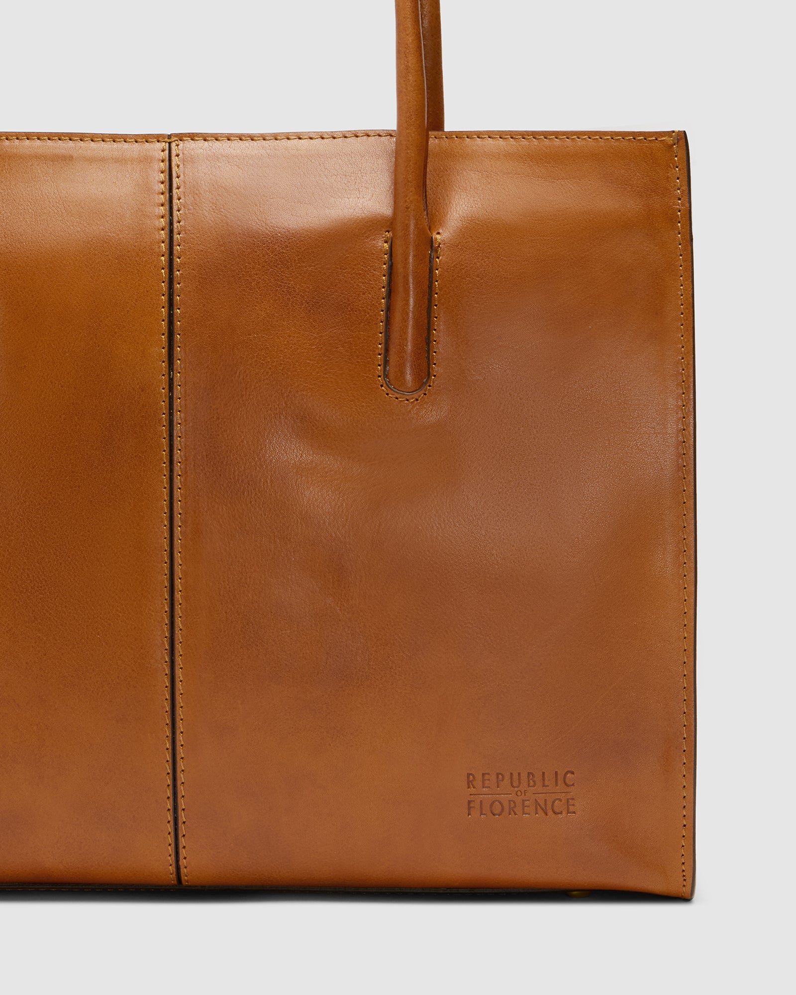 Florence Tan - Leather Tote Work Bag
