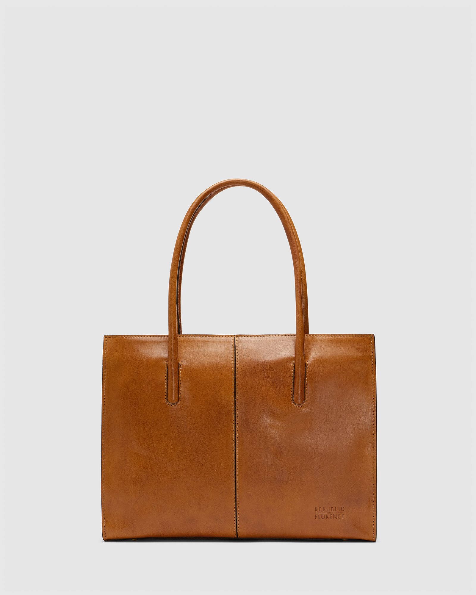 Florence Tan - Leather Tote Work Bag
