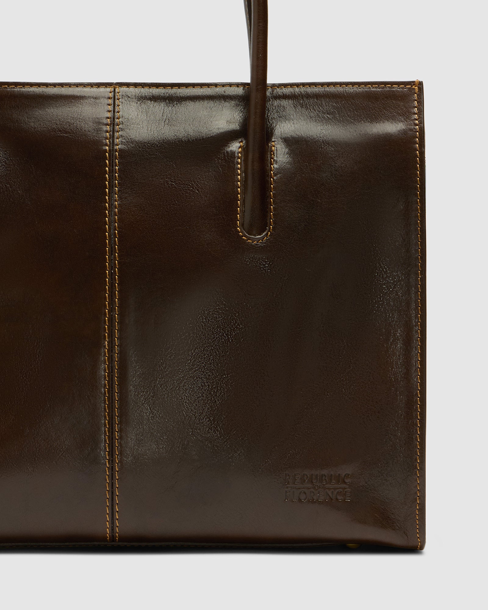 Florence Chocolate - Leather Tote Work Bag
