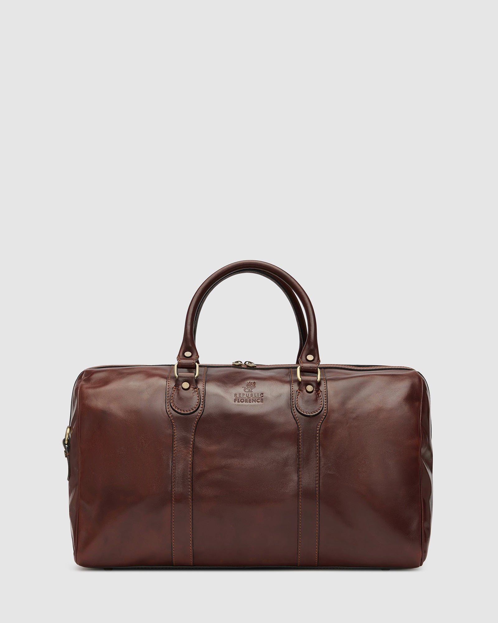 Brown Leather Duffle Cabin Bag Beltrami - Main Image
