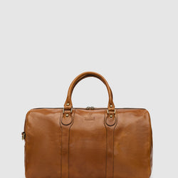 Beltrami Tan Leather Weekender Bag