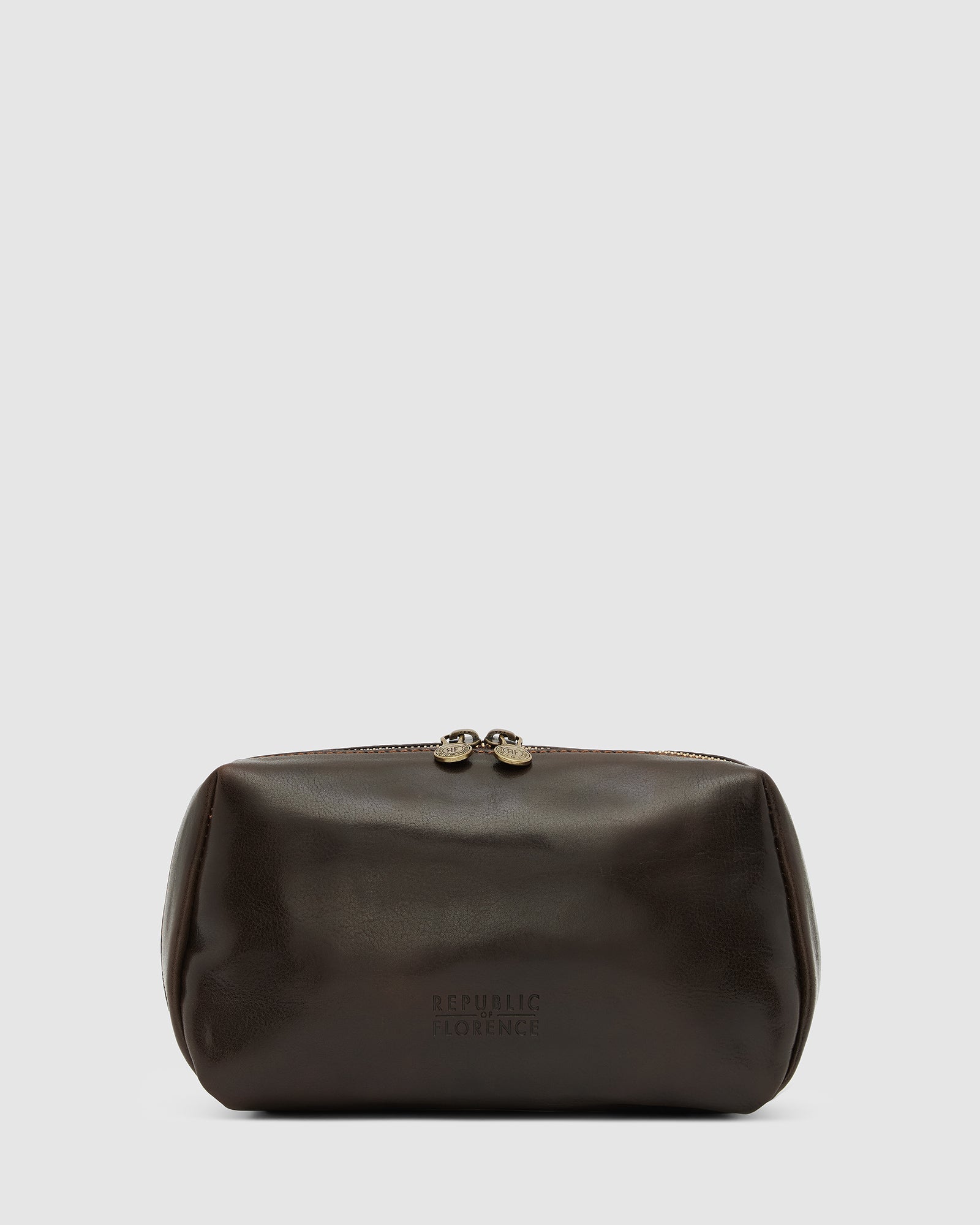 Otto Chocolate Leather Toiletry Bag