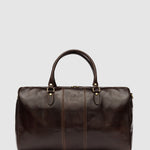 Albertis Chocolate Leather Weekender Bag
