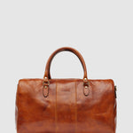 Albertis Tan Leather Weekender Bag