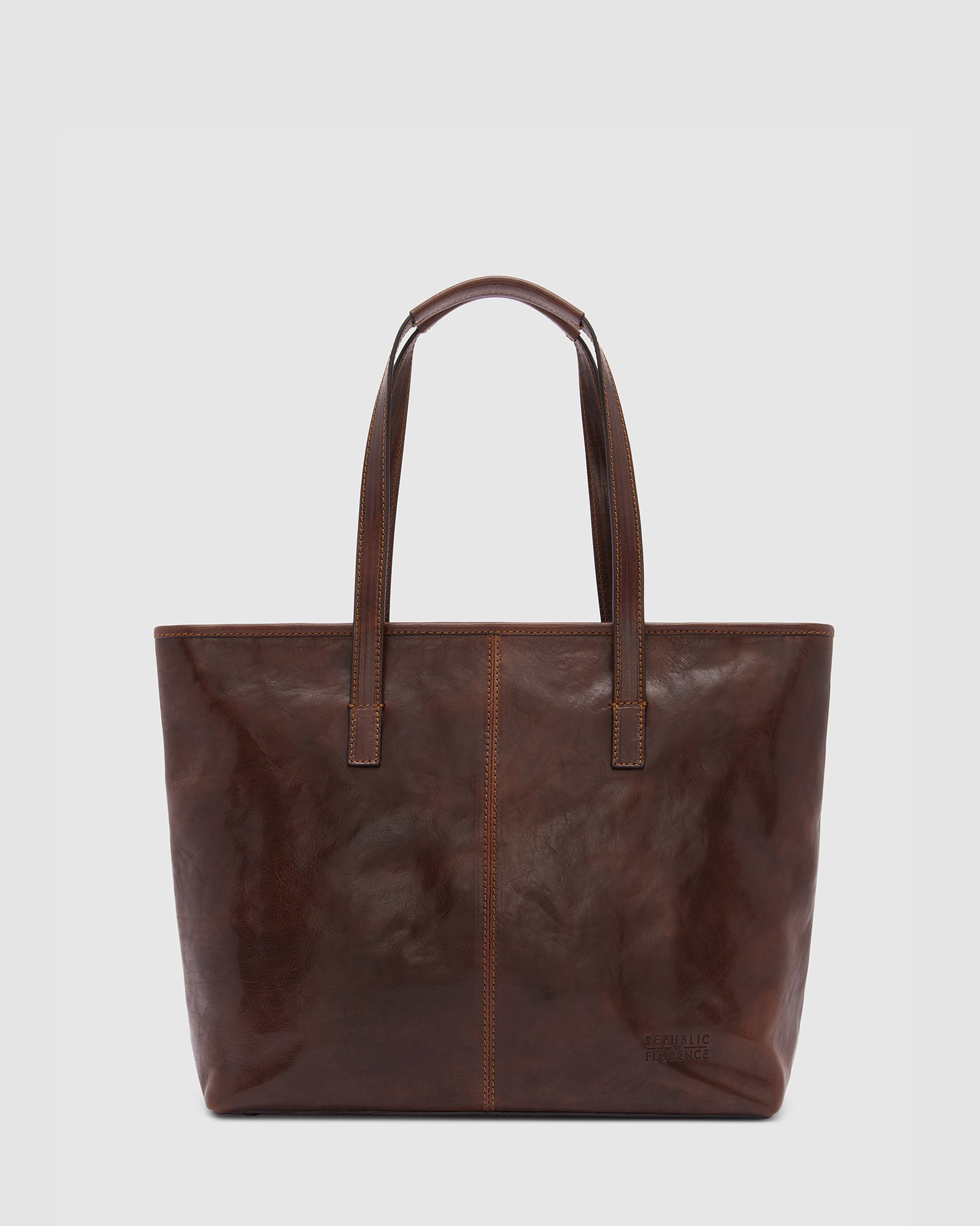 Beatrice Brown - Leather Tote with laptop sleeve