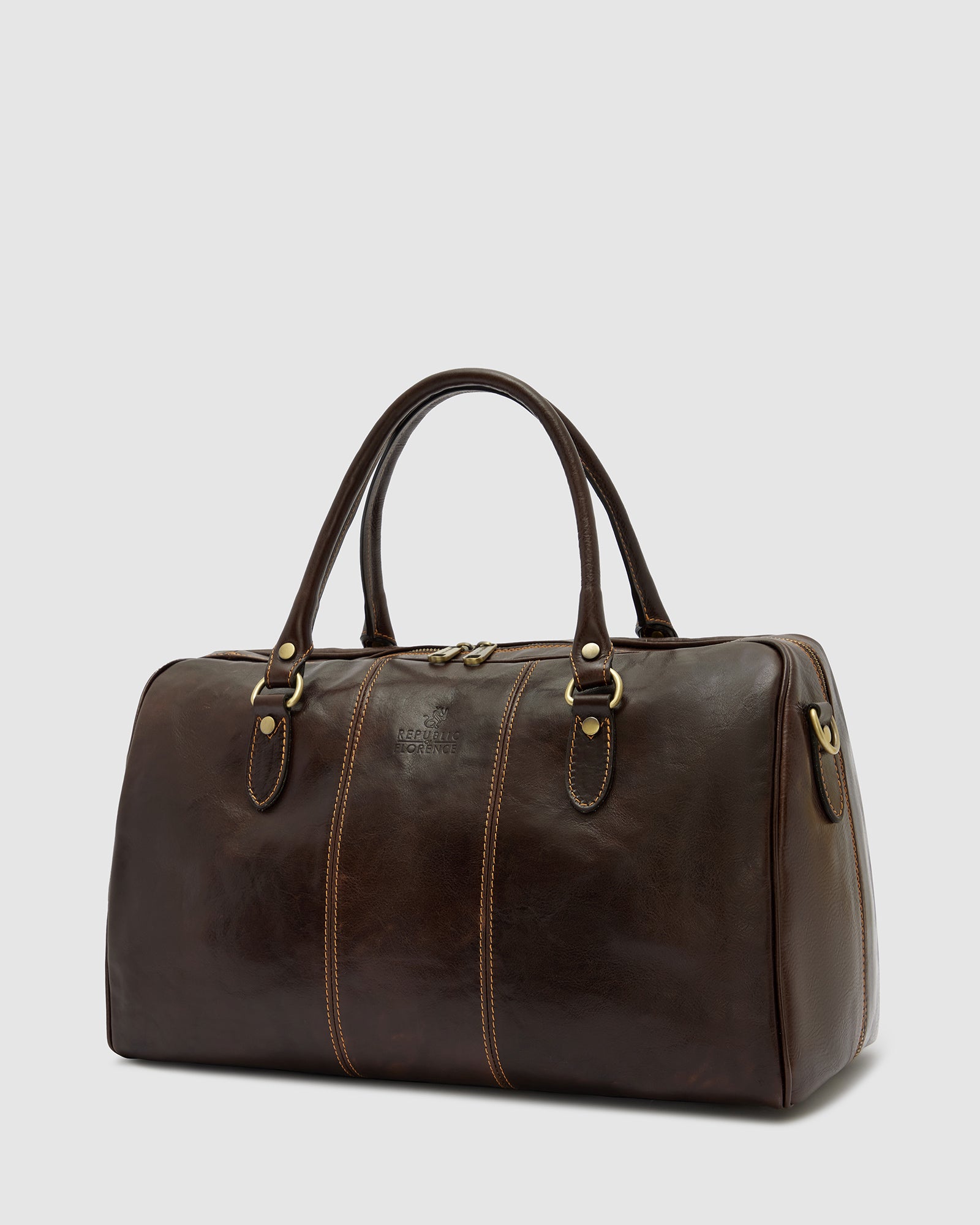 Albertis Piccolo Chocolate Leather Duffle Bag