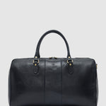 Albertis Blue Leather Weekender Bag