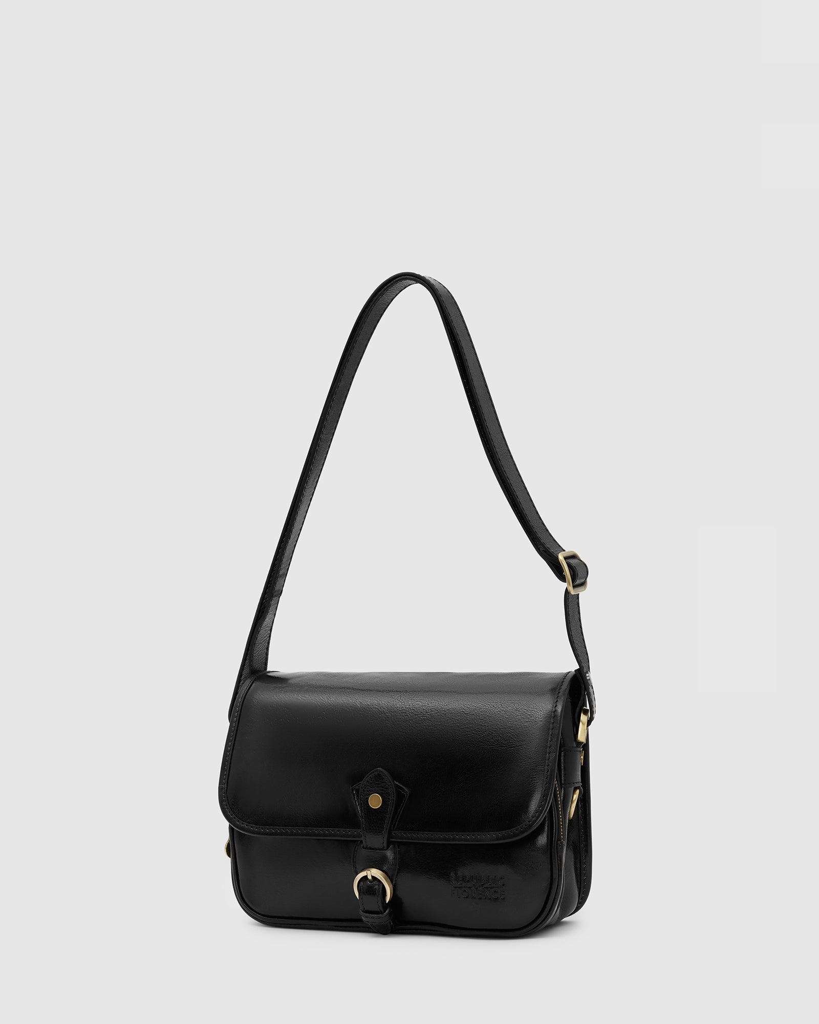 Annabel Black Leather Cross Body Bag