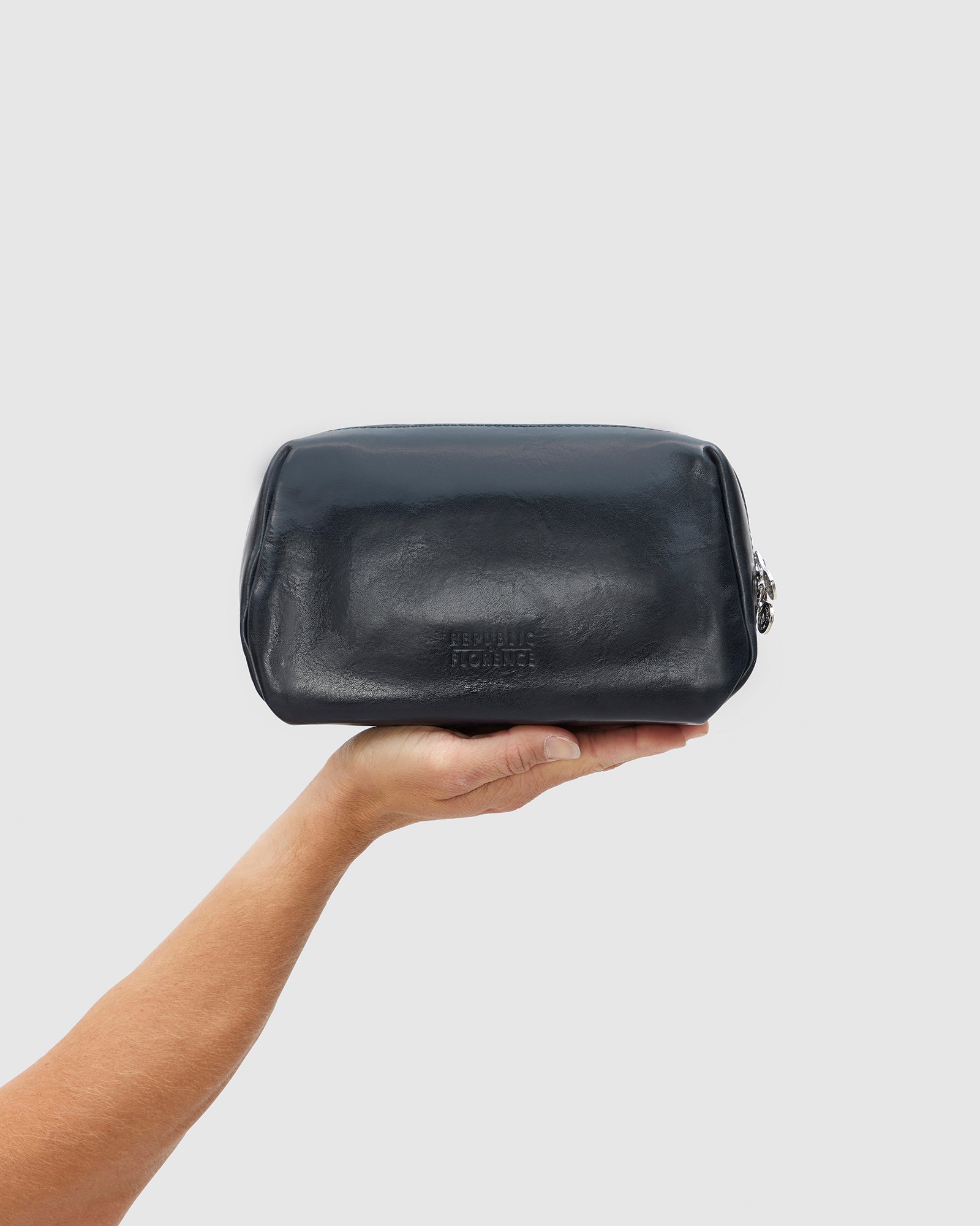 Otto Blue Leather Dopp Kit