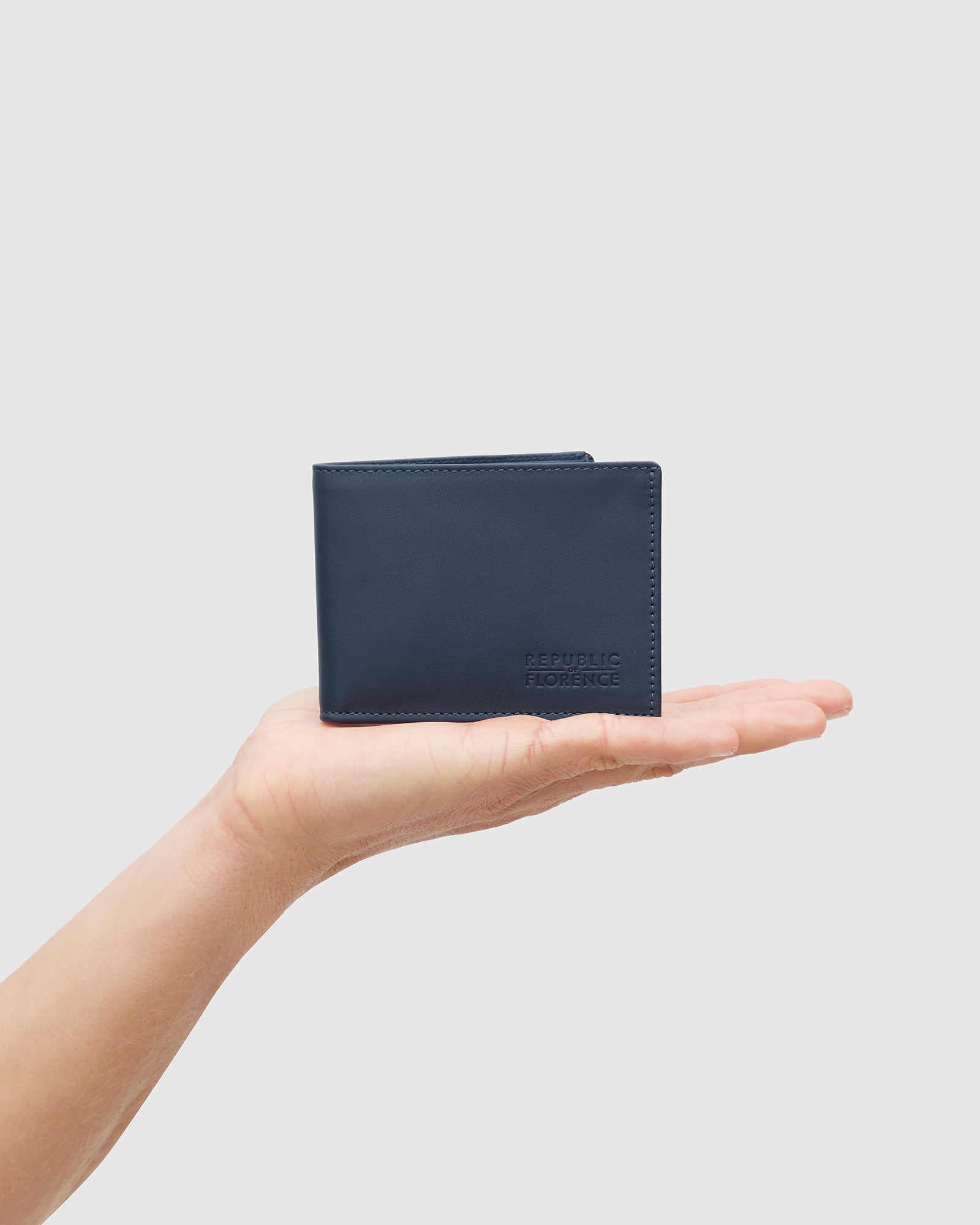 Vivaldi Blue- Small and Minimalist Bifold Leather Wallet