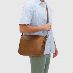 Aurelian Tan - Leather Messenger Bag