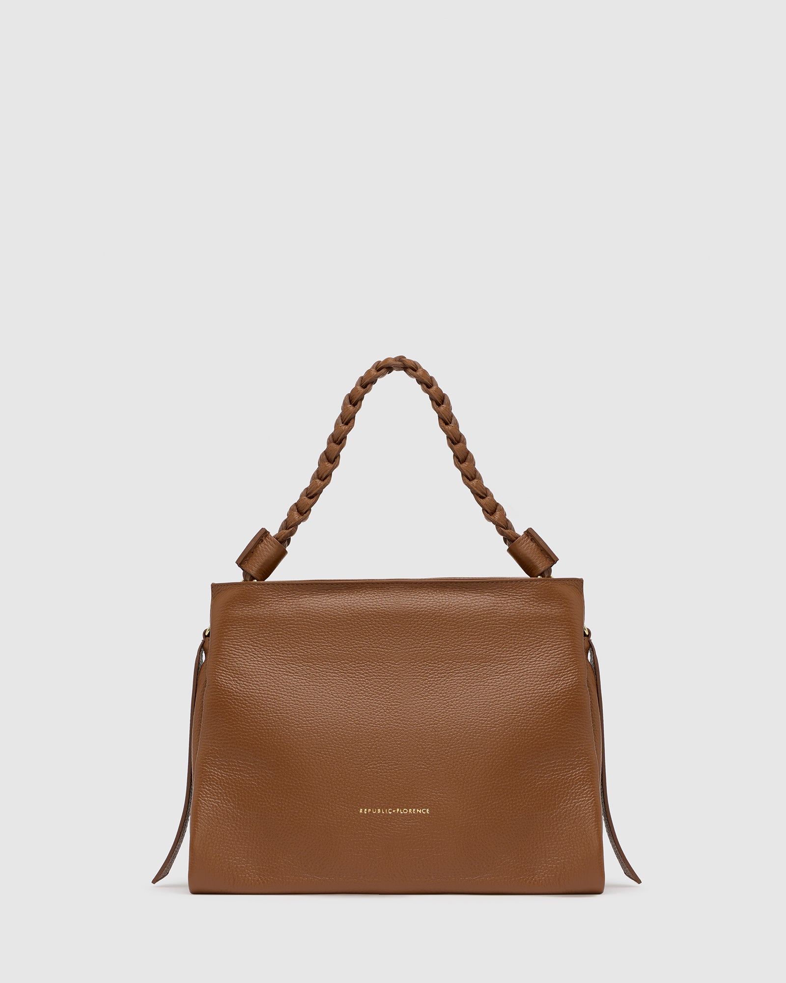 Victoria Tan Leather Handbag