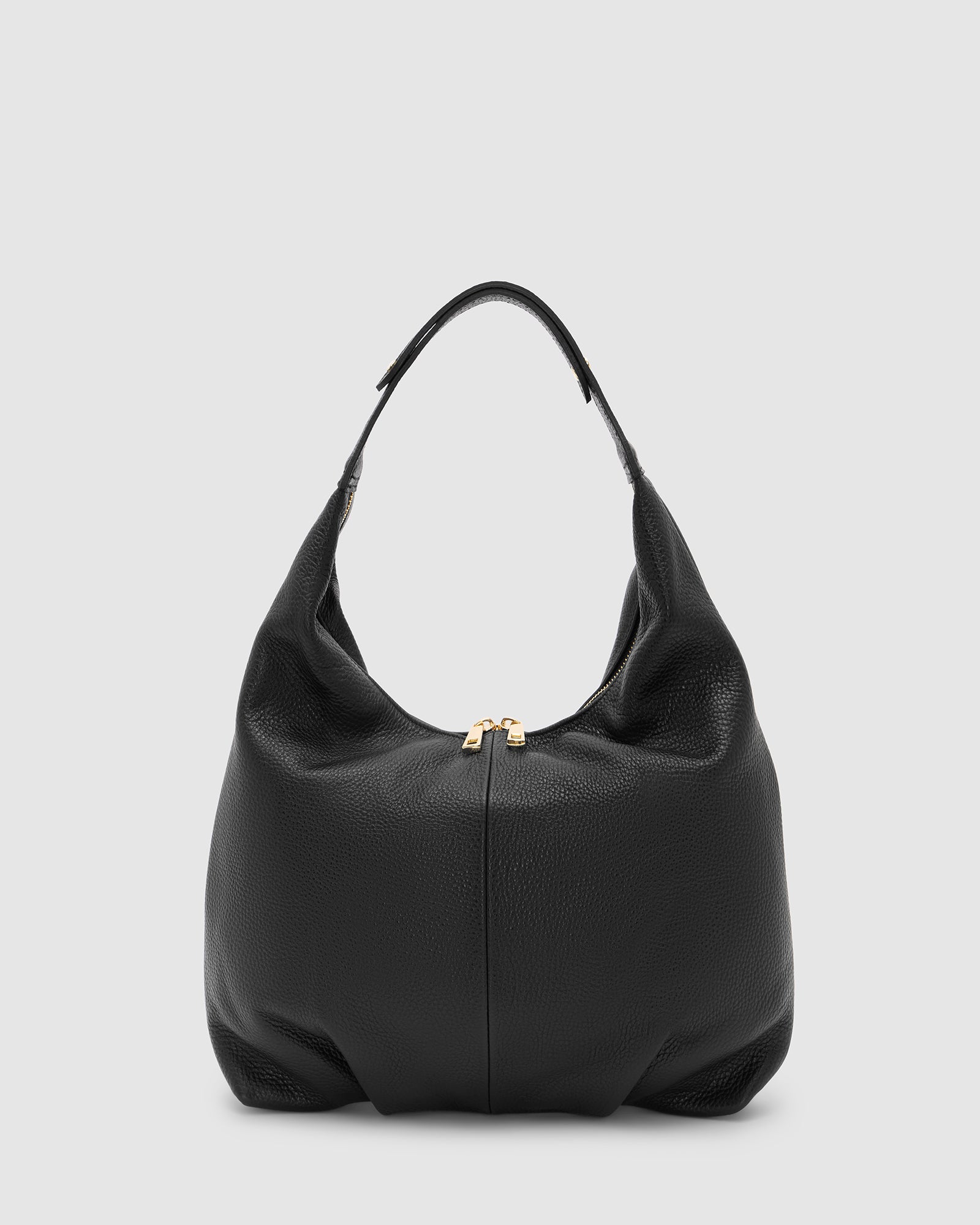 Penelope Black Leather Shoulder Bag