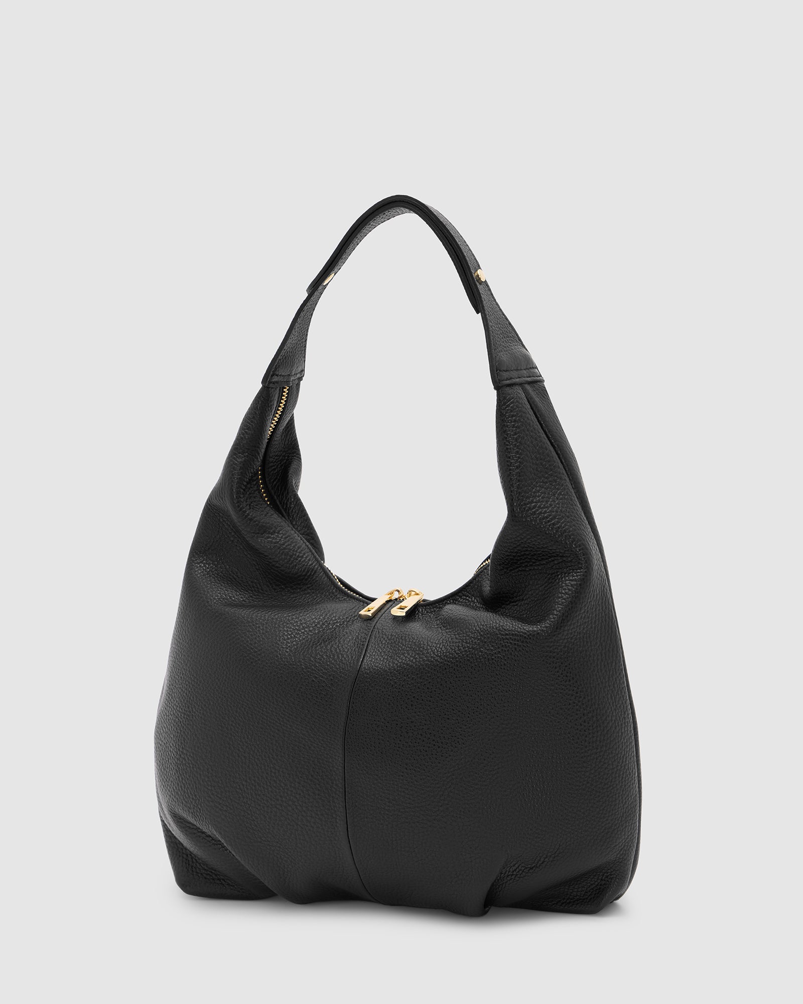 Penelope Black Leather Shoulder Bag