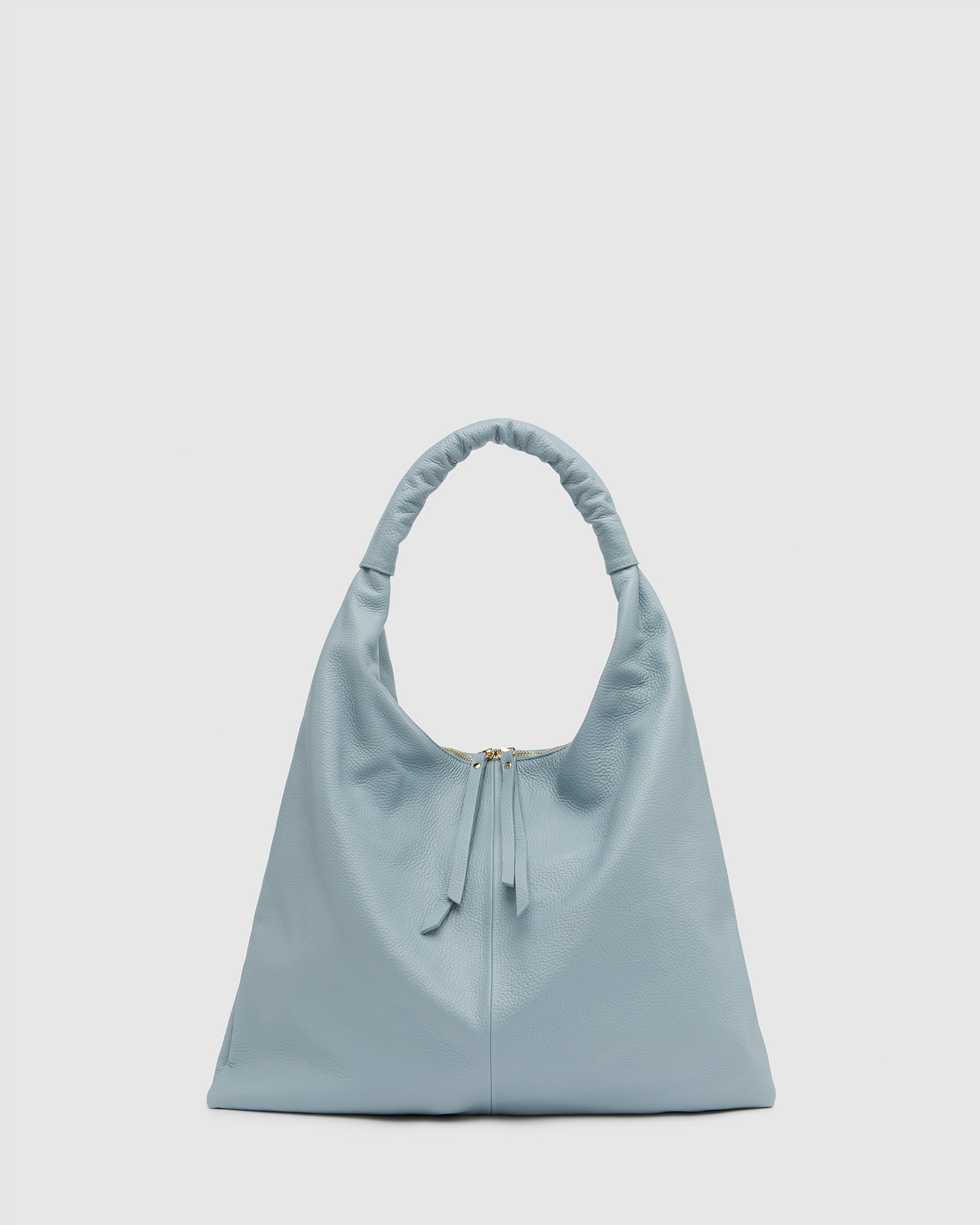 Elizabeth Sky Blue Hobo Leather Bag - Main Image