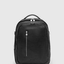 Belfast Matt Black Leather Backpack
