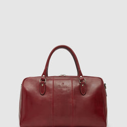 Albertis Piccolo Red Leather Duffle Bag