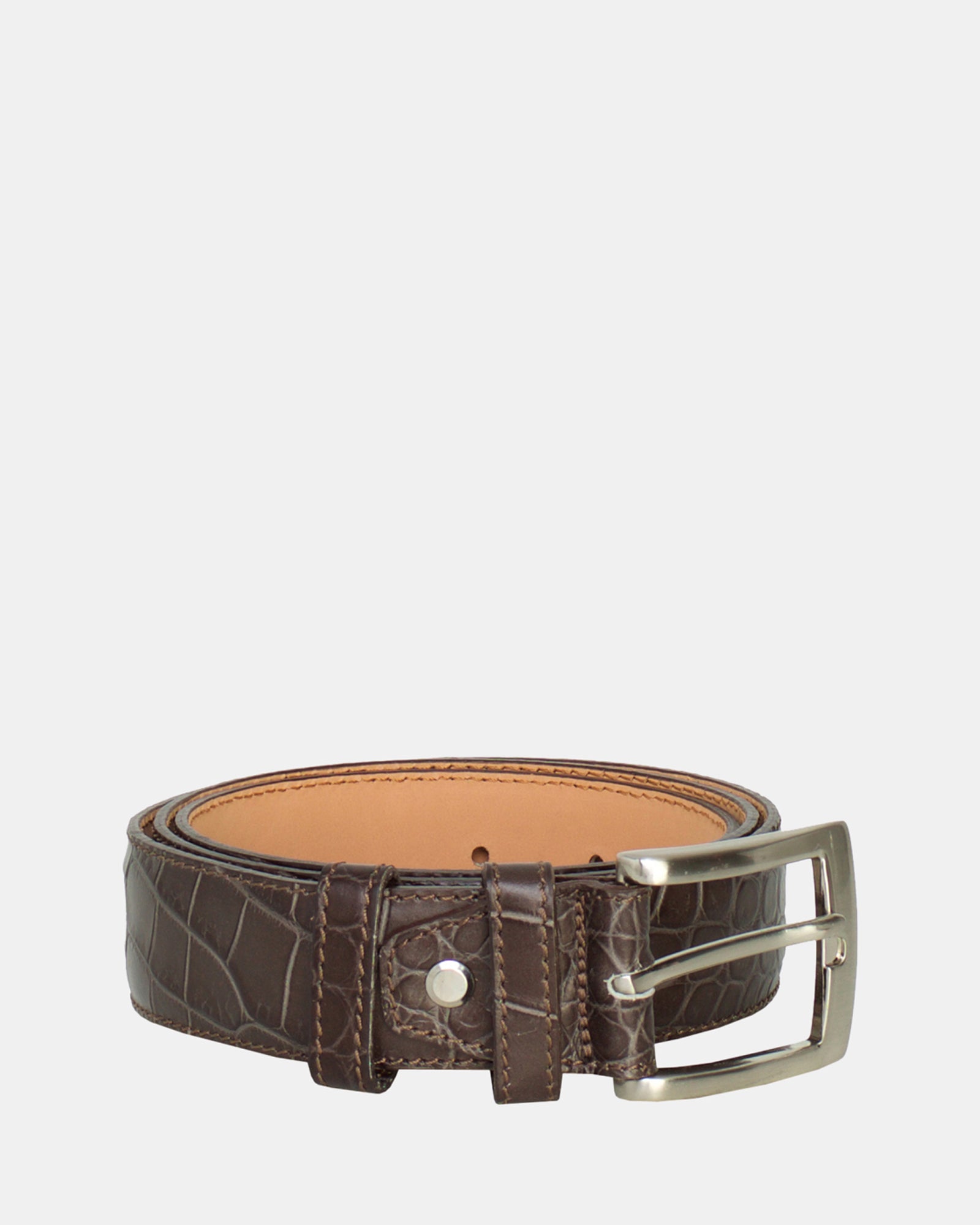 Tiscali Gun Metal - Leather Belt