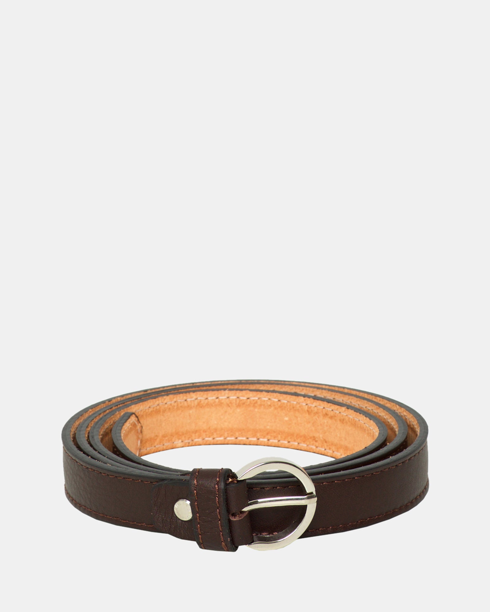 Lucca Chocolate Leather Belt