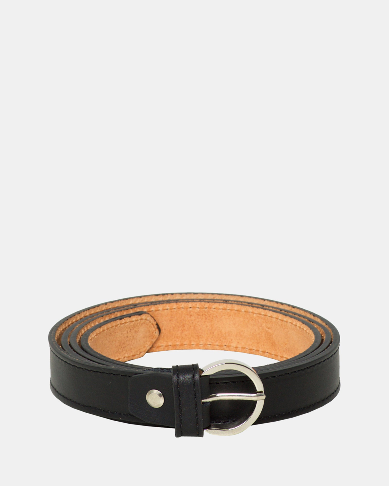 Lucca Black Leather Belt