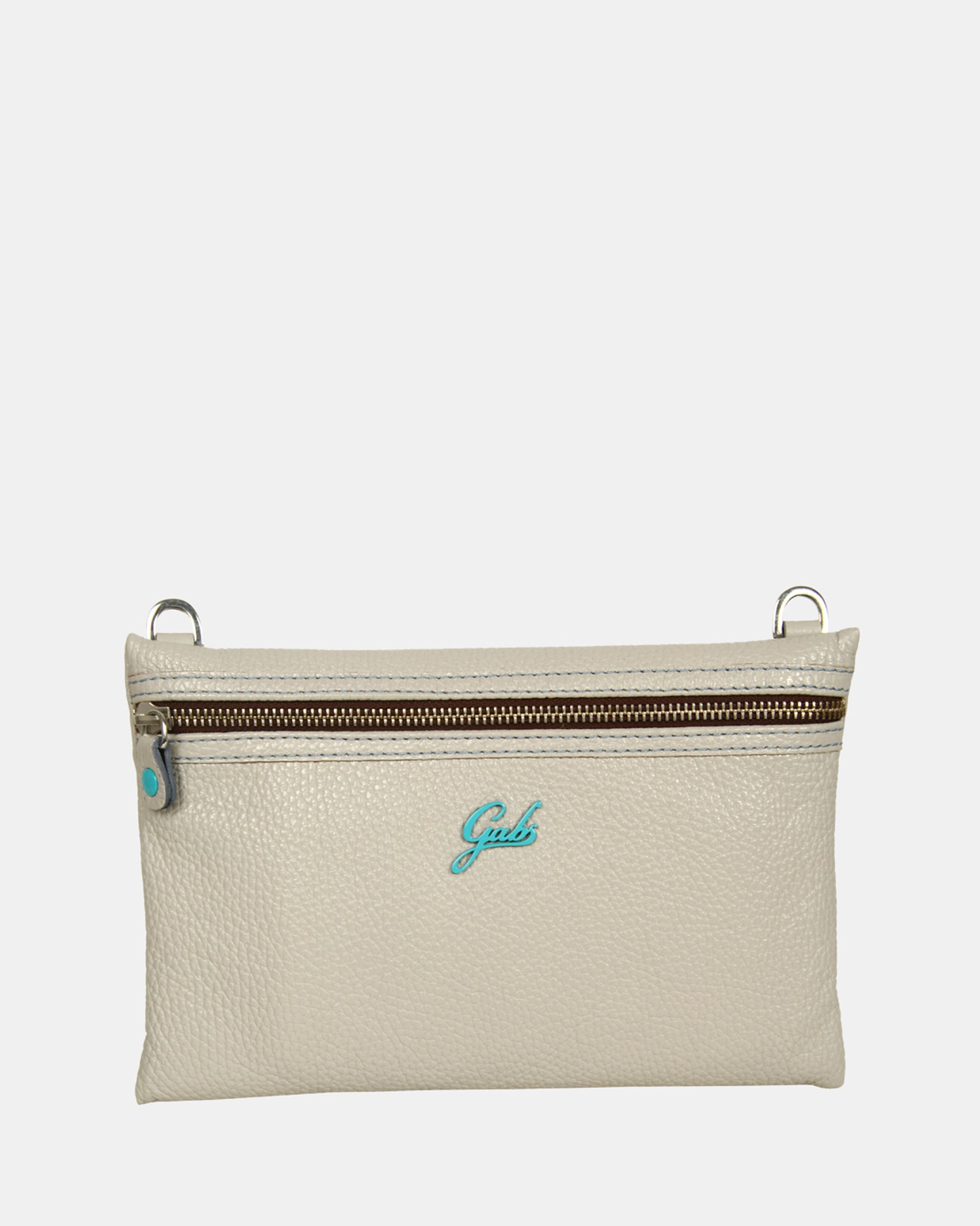 KELLA DODO Grey Leather Clutch Bag