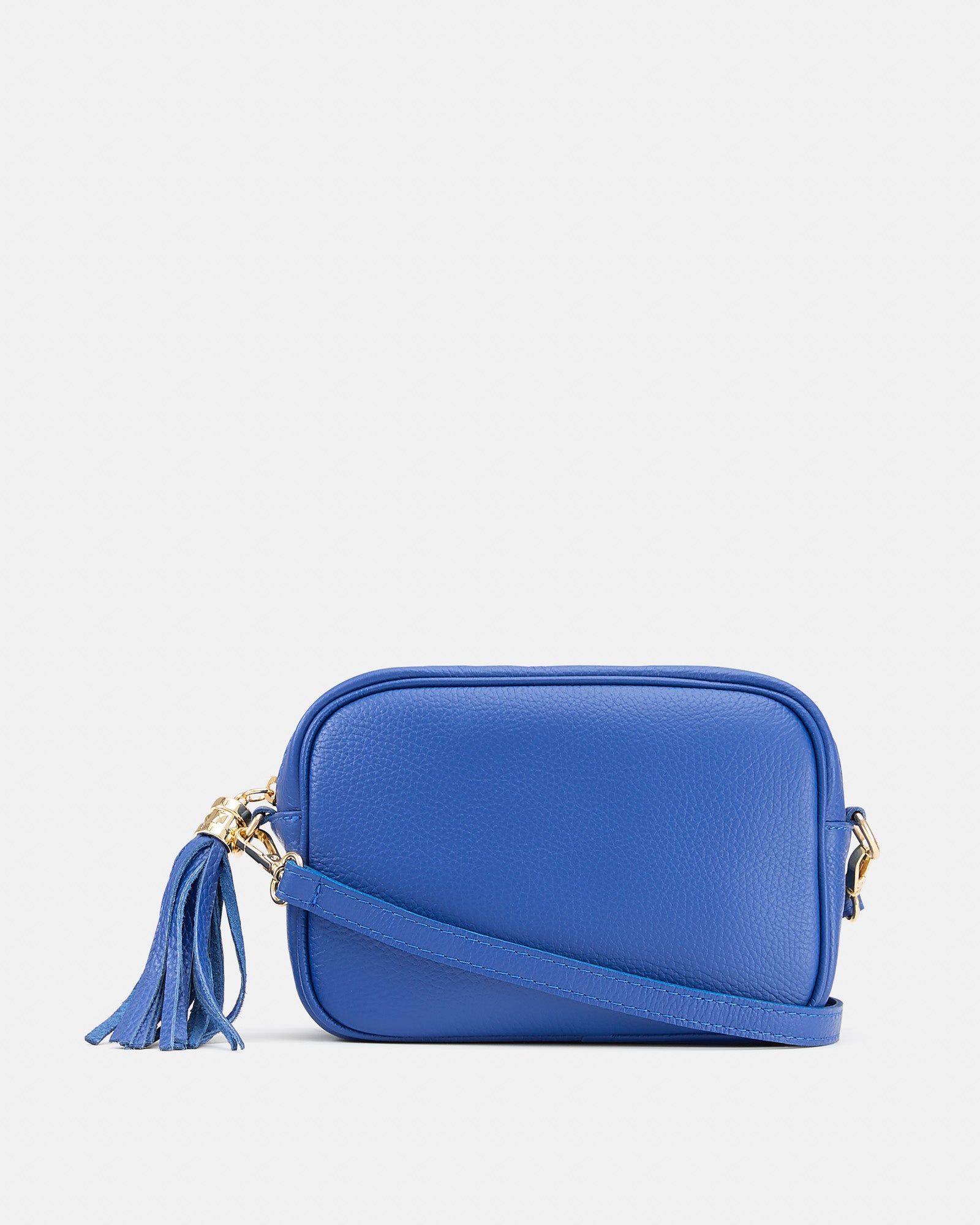 Maya Blue Leather Crossbody Bag - Main Image
