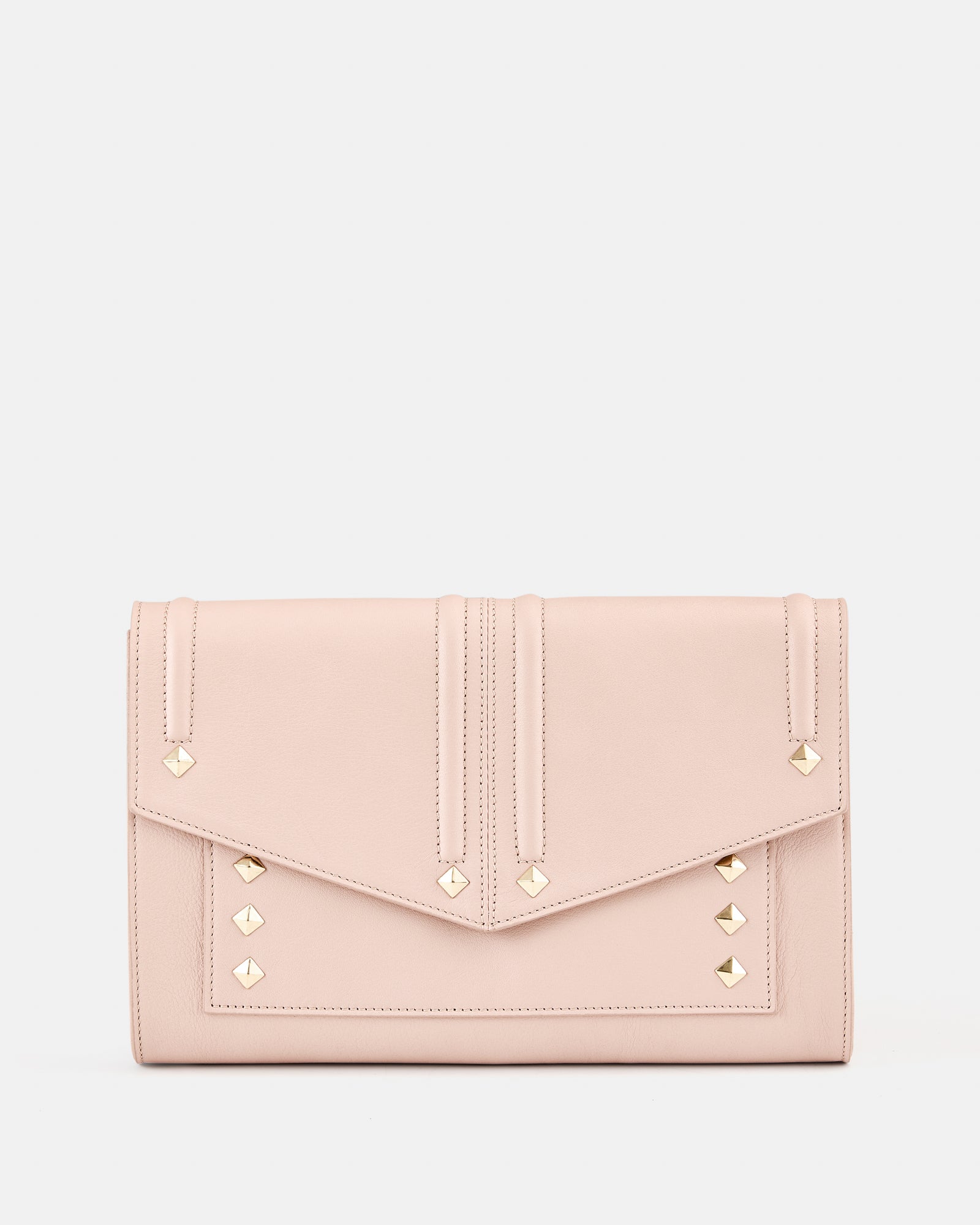 Blush leather clutch bag sale