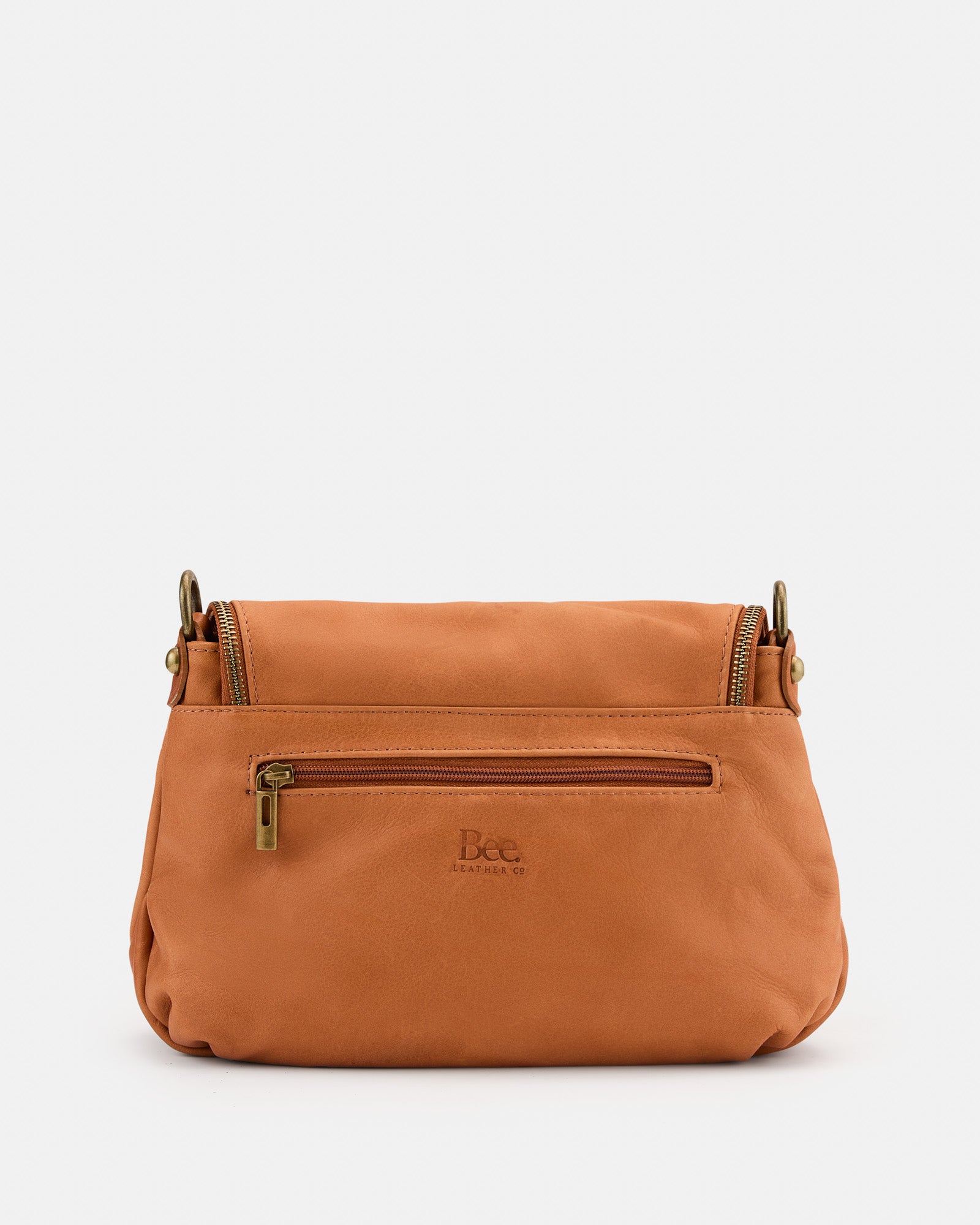 Vasarino Tan Soft Leather Crossbody Bag by BEE leathershop